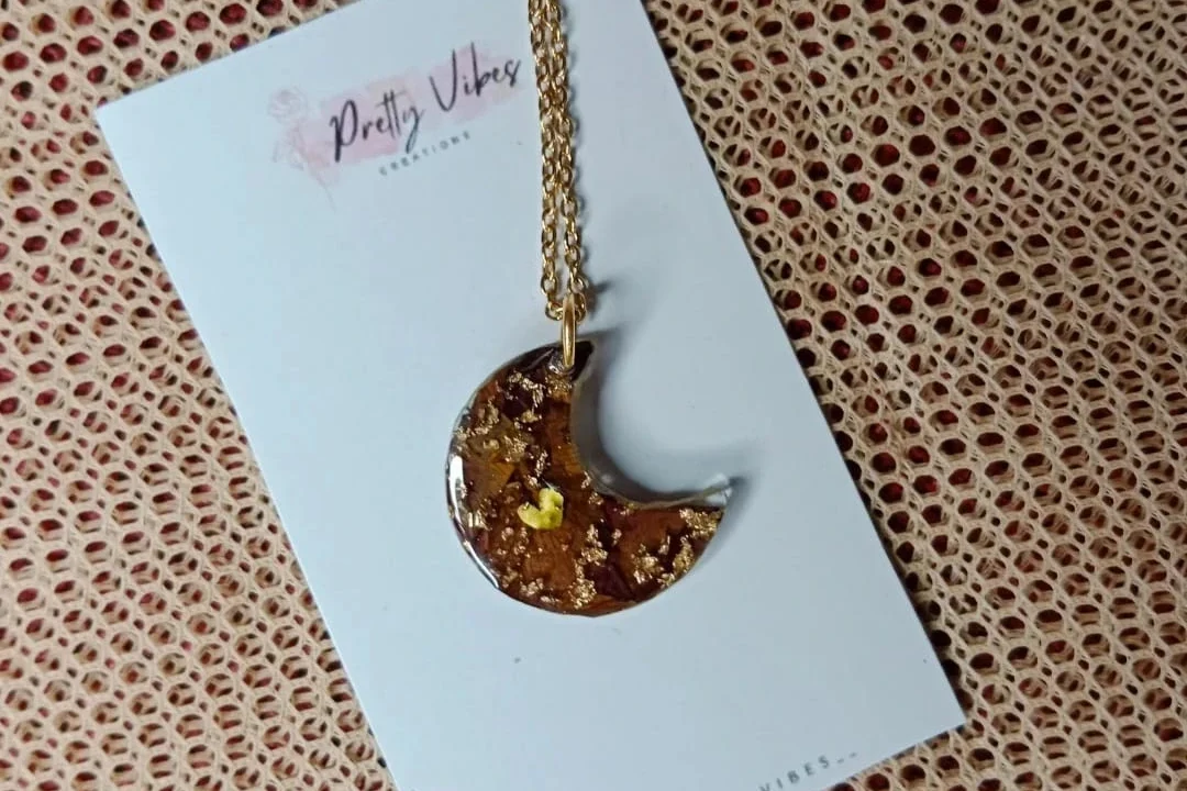 Moon resin pendant